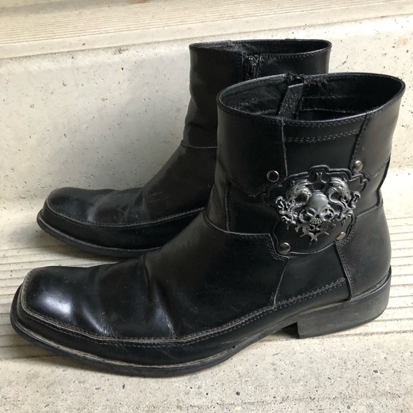 Aldo mens skull Chelsea boots black - Picture 1 of 9